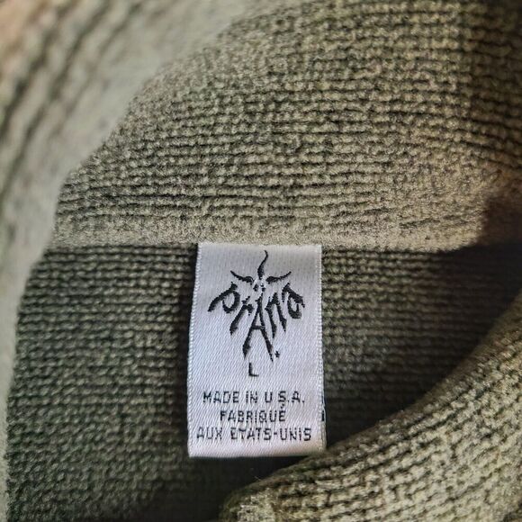 Prana Jacket L Olive Green Stretch Knit Full Zip Collared Pockets Warm - Picture 6 of 8